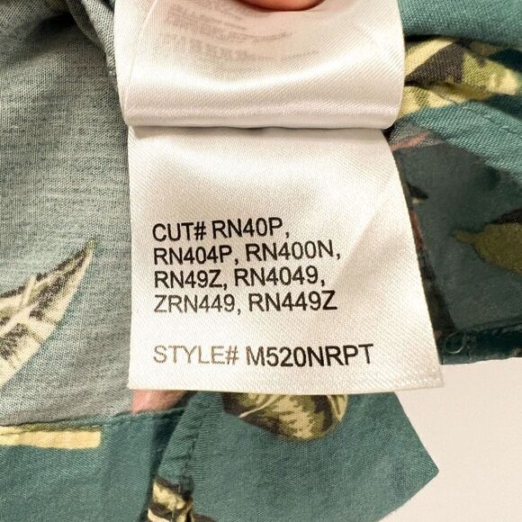 RVCA Tropical Hawaiian Shirt Green Floral Print Short Sleeve Button Down Shirt L - Picture 6 of 10